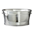 Hammered Stainless Steel Oval Party Tub